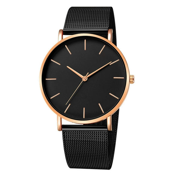 Men's Watches Ultrathin Simple Band Alloy Stainless Steel Belt Round Dial Leisure Style