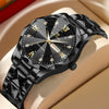 Men's Waterproof Business Watch Metal Case Stainless Steel Strap Rhombus Design
