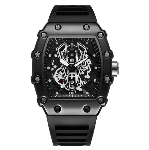Men's Waterproof Luminous Calendar Large Dial Quartz Watch With Alloy Case And Silicone Strap And Mineral Strengthened Glass Mirror