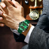 Men's Waterproof Luminous Multifunctional Quartz Watch With Silicone Strap And Alloy Case Round Dial