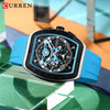 Men's Waterproof Multifunction Alloy And Silicone Leisure Round Watch With Mineral Strengthened Glass Mirror And Stainless Steel Pin Buckle