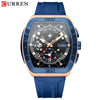 Men's Waterproof Multifunction Alloy And Silicone Leisure Round Watch With Mineral Strengthened Glass Mirror And Stainless Steel Pin Buckle