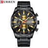 Men's Waterproof Multifunctional Leisure Watch Metal Case Stainless Steel Band Round Dial