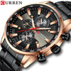 Men's Waterproof Multifunctional Leisure Watch Metal Case Stainless Steel Band Round Dial