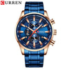 Men's Waterproof Multifunctional Leisure Watch Metal Case Stainless Steel Band Round Dial