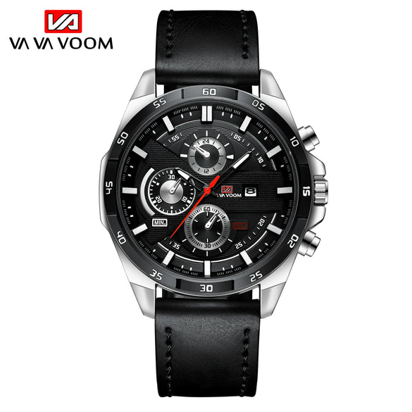Men's Waterproof Outdoor Sports Casual Watch With Microfiber Strap And Round Dial