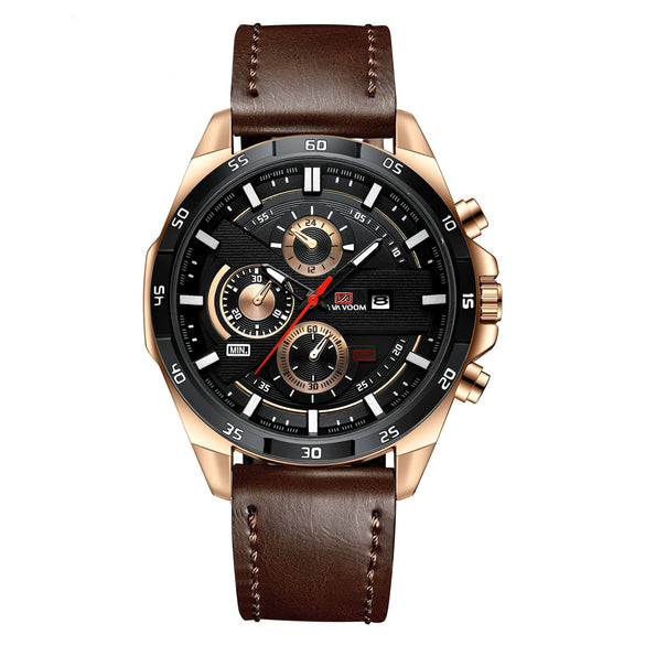 Men's Waterproof Outdoor Sports Casual Watch With Microfiber Strap And Round Dial