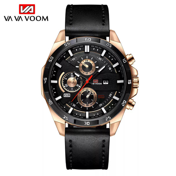 Men's Waterproof Outdoor Sports Casual Watch With Microfiber Strap And Round Dial