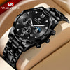 Men's Waterproof Stainless Steel And Alloy Business Quartz Watch With Round Dial