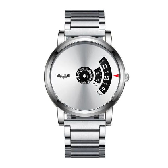Men's Waterproof Ultrathin Quartz Watch With Stainless Steel Strap Alloy Case And Round Dial