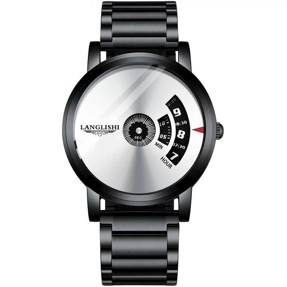 Men's Waterproof Ultrathin Quartz Watch With Stainless Steel Strap Alloy Case And Round Dial