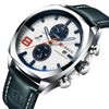 Men's Waterproof Watch With Genuine Leather Belt Alloy Case Round Dial And Pin Buckle