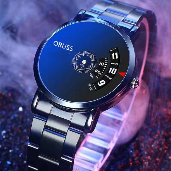 Men's Waterproof Watches Automatic Movement Leisure Style Round Dial Steel Case Mineral Strengthened Glass Mirror