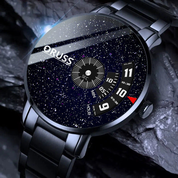 Men's Waterproof Watches Automatic Movement Leisure Style Round Dial Steel Case Mineral Strengthened Glass Mirror