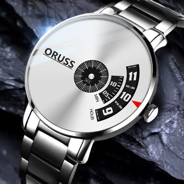 Men's Waterproof Watches Automatic Movement Leisure Style Round Dial Steel Case Mineral Strengthened Glass Mirror