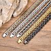 Men's Widefaced Stainless Steel Strap Gold Fashion Bracelet