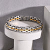 Men's Widefaced Stainless Steel Strap Gold Fashion Bracelet