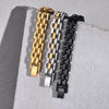 Men's Widefaced Stainless Steel Strap Gold Fashion Bracelet