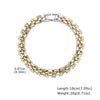 Men's Widefaced Stainless Steel Strap Gold Fashion Bracelet