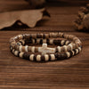 Men's Wooden Bead Handmade Cross Bracelet Hiphop Trendy
