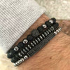 Men's Woven Bracelet Stone Geometric Manual Style Tiger Eye Stone Black Agate
