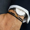 Men's Woven Bracelet Stone Geometric Manual Style Tiger Eye Stone Black Agate