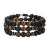 Men's Woven Bracelet Stone Geometric Manual Style Tiger Eye Stone Black Agate
