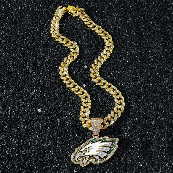 Men's Zinc Alloy Alloy Animal Zodiac Eagle Pendant Necklace With Cuban Chain Electroplated