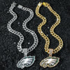 Men's Zinc Alloy Alloy Animal Zodiac Eagle Pendant Necklace With Cuban Chain Electroplated