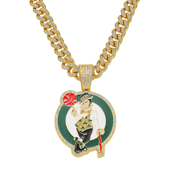 Men's Zinc Alloy Cuban Chain Hiphop Style Cartoon Characters Pendant Necklace With Electroplating