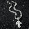 Men's Zinc Alloy Cuban Chain Hiphop Style Cross Pendant Necklace With Electroplating