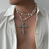 Men's Zinc Alloy Geometric Cross Handmade Necklace