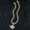 Men's Zinc Alloy Geometric Dolphin Pendant Necklace With Cuban Chain And Electroplating
