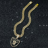 Men's Zinc Alloy Geometric Pirate Shield Pendant Necklace With Cuban Chain And Electroplating Design