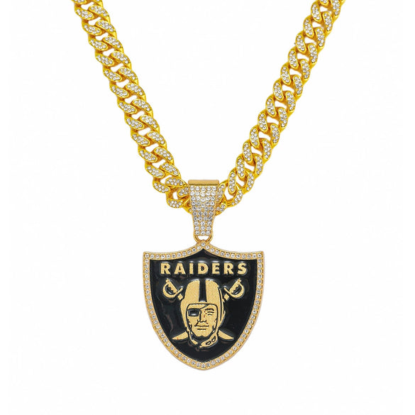Men's Zinc Alloy Geometric Pirate Shield Pendant Necklace With Cuban Chain And Electroplating Design