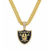 Men's Zinc Alloy Geometric Pirate Shield Pendant Necklace With Cuban Chain And Electroplating Design
