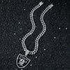 Men's Zinc Alloy Geometric Pirate Shield Pendant Necklace With Cuban Chain And Electroplating Design