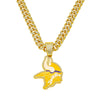 Men's Zinc Alloy Hiphop Style Oil Dripping Football Team Logo Pendant Necklace With Cuban Chain And Electroplating