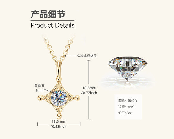 Mermaid Tear Necklace 925 Sterling Silver Geometric Fishing Line Chain Gold Plated Women's