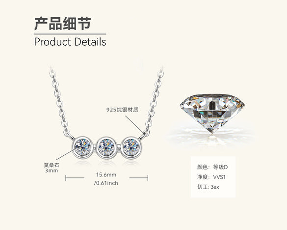 Mermaid Tear Necklace 925 Sterling Silver Geometric Fishing Line Chain Gold Plated Women's