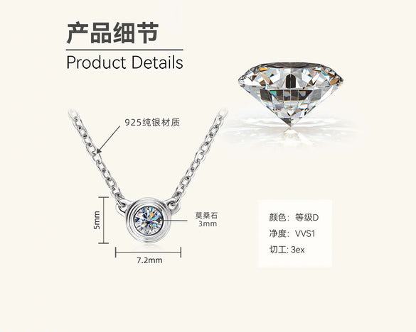 Mermaid Tear Necklace 925 Sterling Silver Geometric Fishing Line Chain Gold Plated Women's