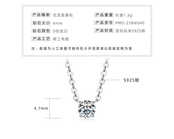 Mermaid Tear Necklace 925 Sterling Silver Geometric Fishing Line Chain Gold Plated Women's