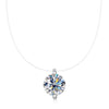 Mermaid Tear Necklace 925 Sterling Silver Geometric Fishing Line Chain Gold Plated Women's