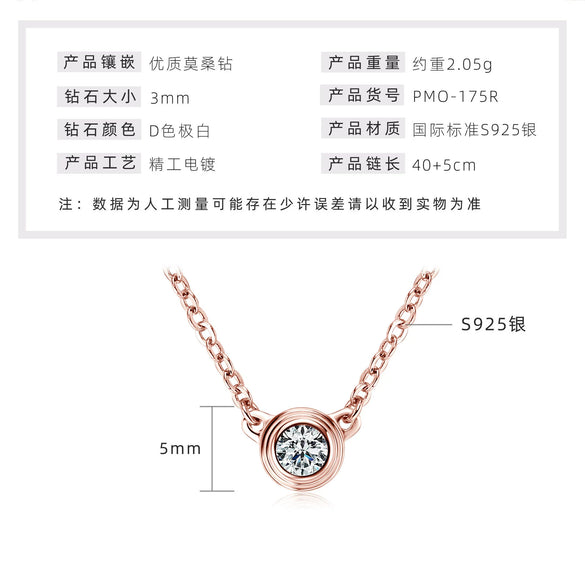 Mermaid Tears Necklace Moissanite Clavicle Chain S925 Sterling Silver Geometric Style