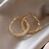 Mesh Crystal Geometric Hoop Earrings With Twisted Hollow Texture Goldplated Zinc Alloy And Rhinestone Embellishment For Women And Men