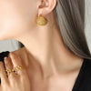 Mesh Hemispherical 316L Stainless Steel Gold Plated Electroplated Geometric Women's Earrings