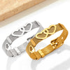 Mesh Stainless Steel Couple Love Bracelet With Heart Pattern Electroplated Treatment