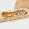 Mesh Stainless Steel Couple Love Bracelet With Heart Pattern Electroplated Treatment