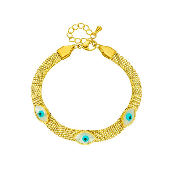 Mesh Stainless Steel Oval Eye Bracelet Electroplating Women's