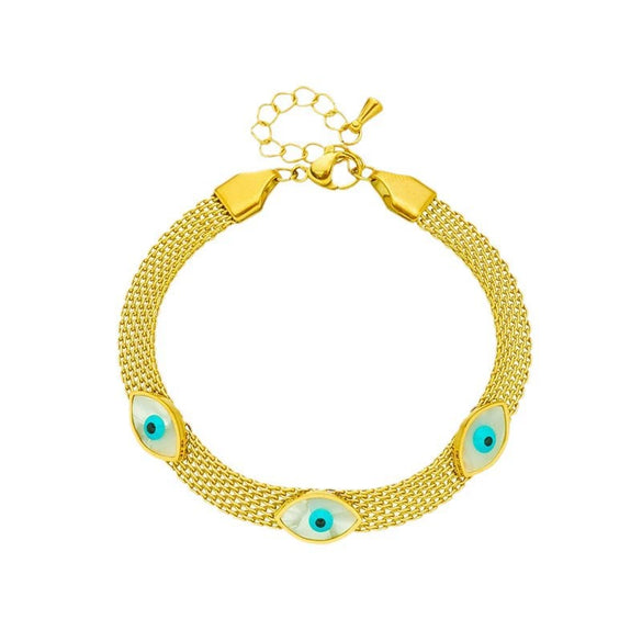 Mesh Titanium Steel Oval Eye Geometric Style Electroplated Unisex All Match Bracelet Accessories